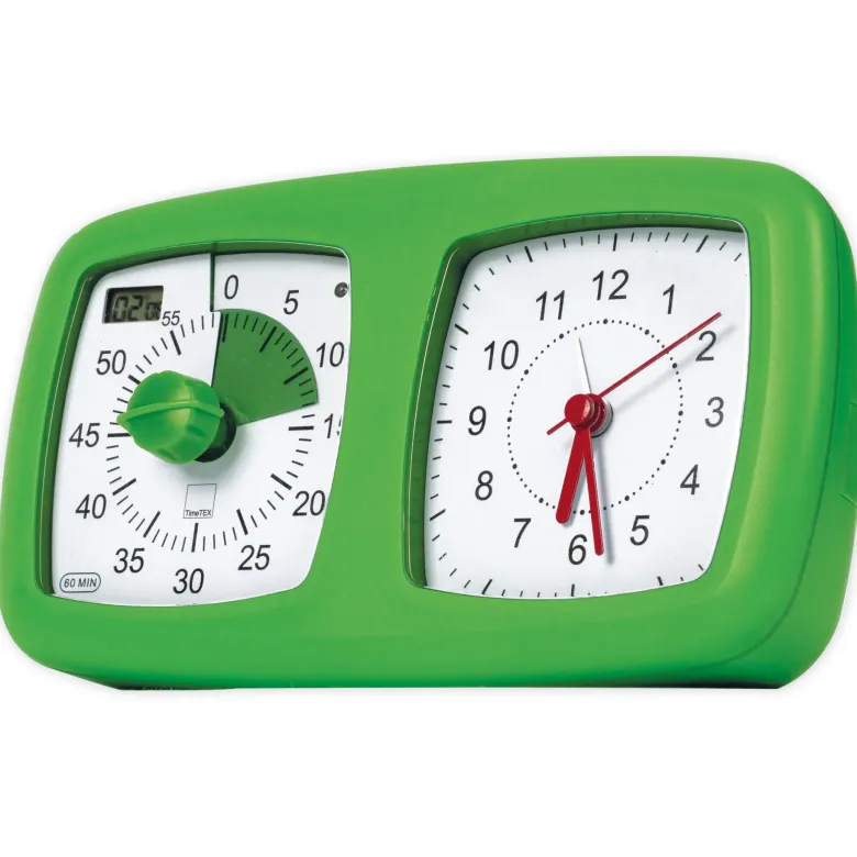 TimeTEX Zeitdauer-Uhr "lautlos" 4in1, grün, 18x10 cm