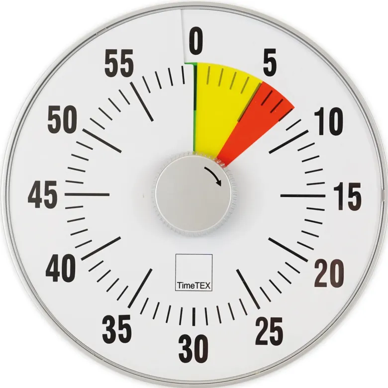TimeTEX Zeitdauer-Uhr "lautlos" L, 19 cm ø mit Ampelscheibe