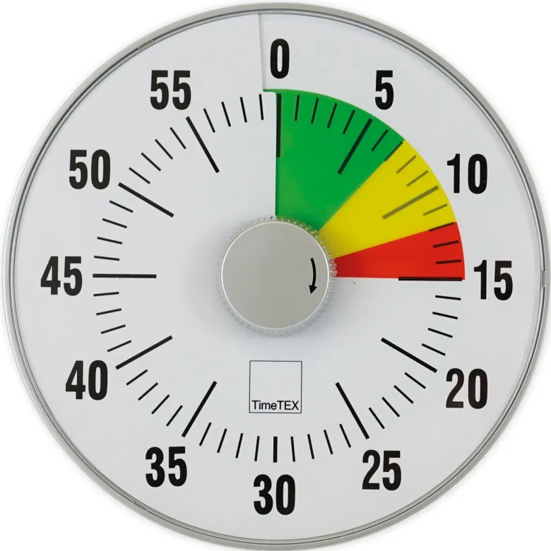 TimeTEX Zeitdauer-Uhr "lautlos" L, 19 cm ø mit Ampelscheibe