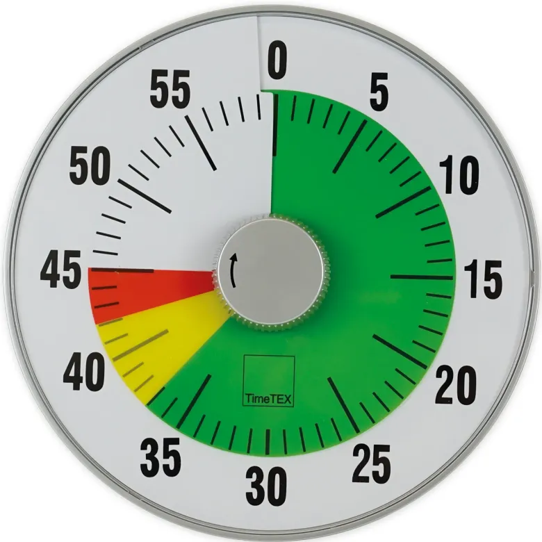 TimeTEX Zeitdauer-Uhr "lautlos" L, 19 cm ø mit Ampelscheibe