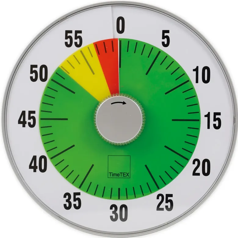 TimeTEX Zeitdauer-Uhr "lautlos" L, 19 cm ø mit Ampelscheibe