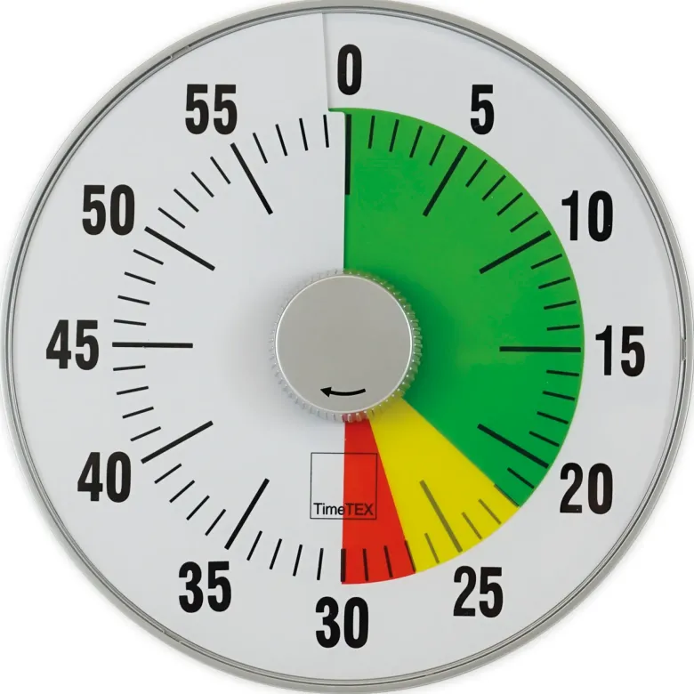TimeTEX Zeitdauer-Uhr "lautlos" L, 19 cm ø mit Ampelscheibe