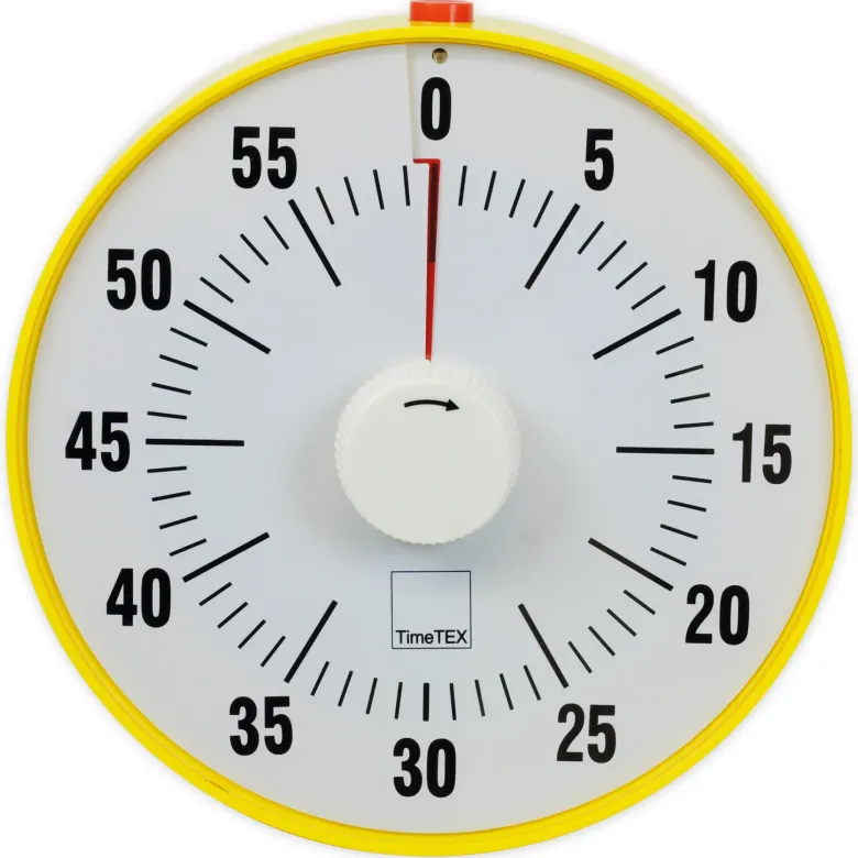 TimeTEX Zeitdauer-Uhr "lautlos" L, 19 cm ø, mit Ampelscheibe + Pausentaste