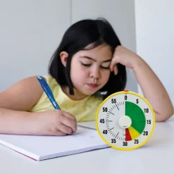 TimeTEX Zeitdauer-Uhr "lautlos" L, 19 cm ø, mit Ampelscheibe + Pausentaste