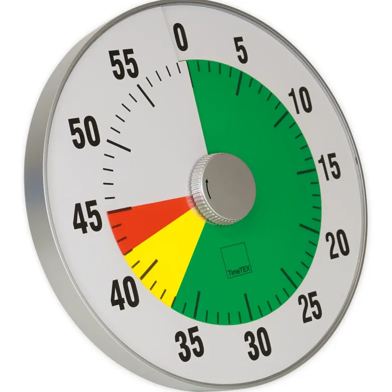 TimeTEX Zeitdauer-Uhr "lautlos" XL, 32 cm ø mit Ampelscheibe