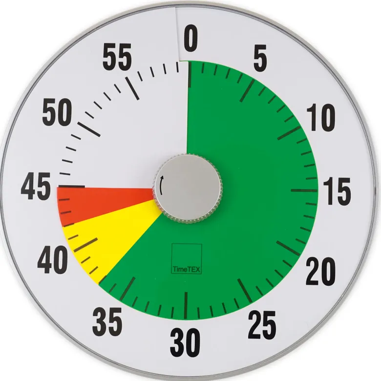 TimeTEX Zeitdauer-Uhr "lautlos" XL, 32 cm ø mit Ampelscheibe