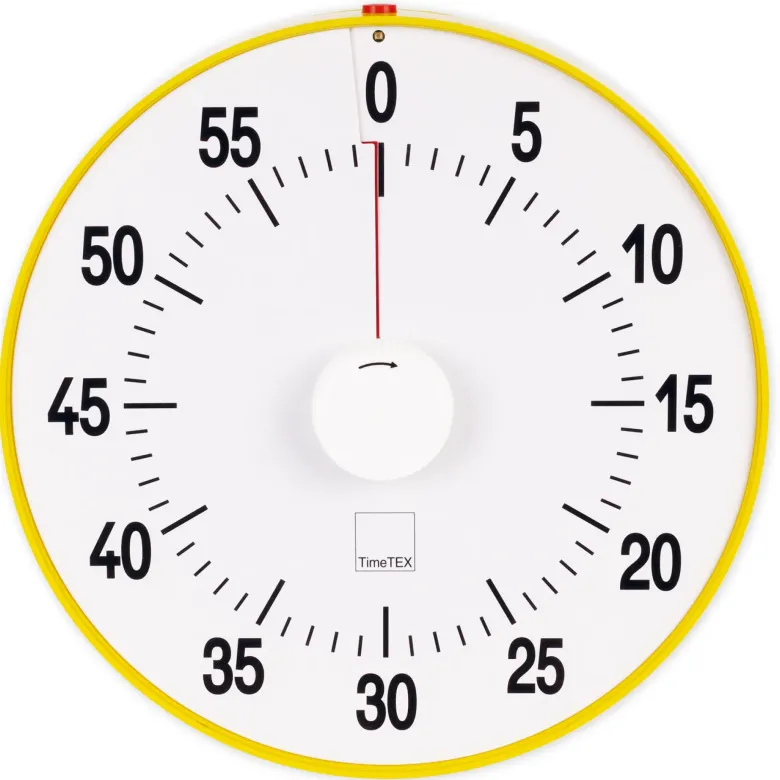 TimeTEX Zeitdauer-Uhr "lautlos" XL, 32 cm ø, mit Ampelscheibe + Pausentaste