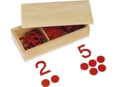 TimeTEX Ziffern und Chips, in Holzbox "Montessori Premium"
