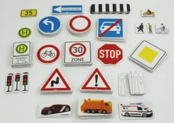 Verkehrs-Komplett-Set, magnetisch, 124-tlg. im Koffer