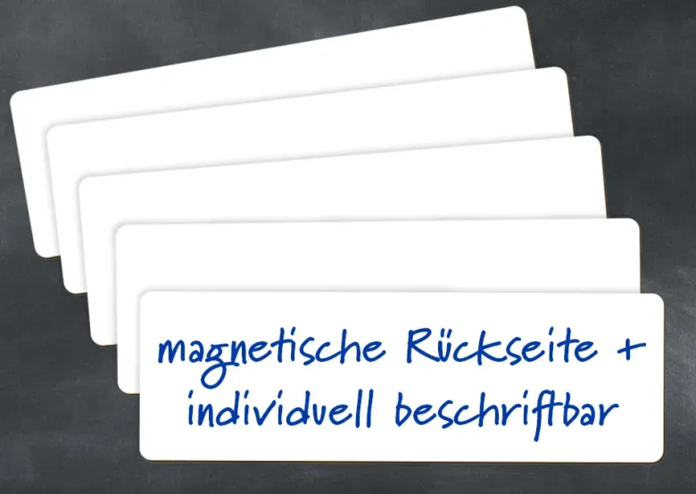 Whiteboard-Schilder, magnetisch, 9,3x29,5 cm, 5-tlg.