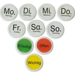 Wochentags-Magnete 10-tlg. in Box
