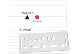 Wortarten-Schablone aus Pappe, ca. 180 mm, 1 Stück "Montessori Premium"