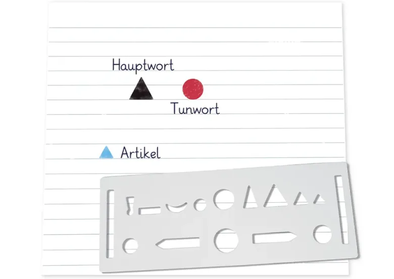 Wortarten-Schablone aus Pappe, ca. 180 mm, 1 Stück "Montessori Premium"