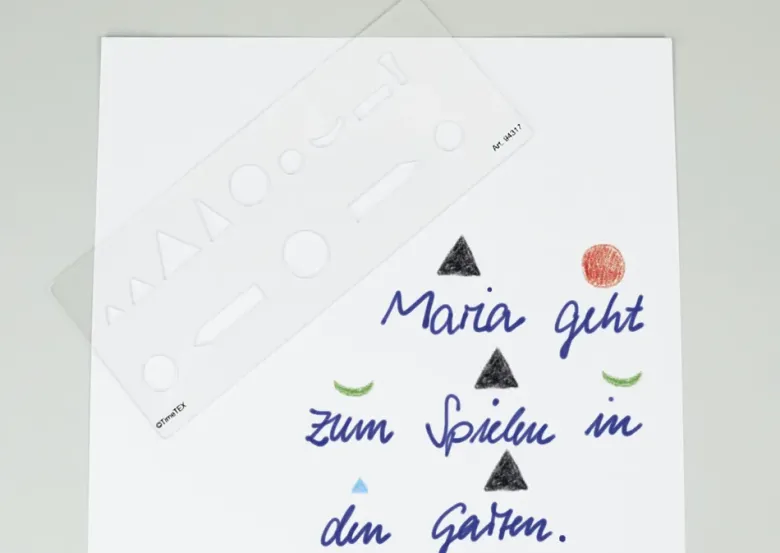 Wortarten-Schablone, ca. 175 x 70 mm, 1 mm Stärke "Montessori Premium"