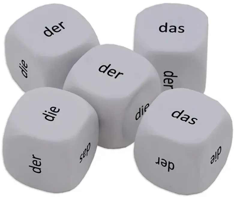 Würfel-Set Deutsch "Artikel" 5-tlg., 16 mm