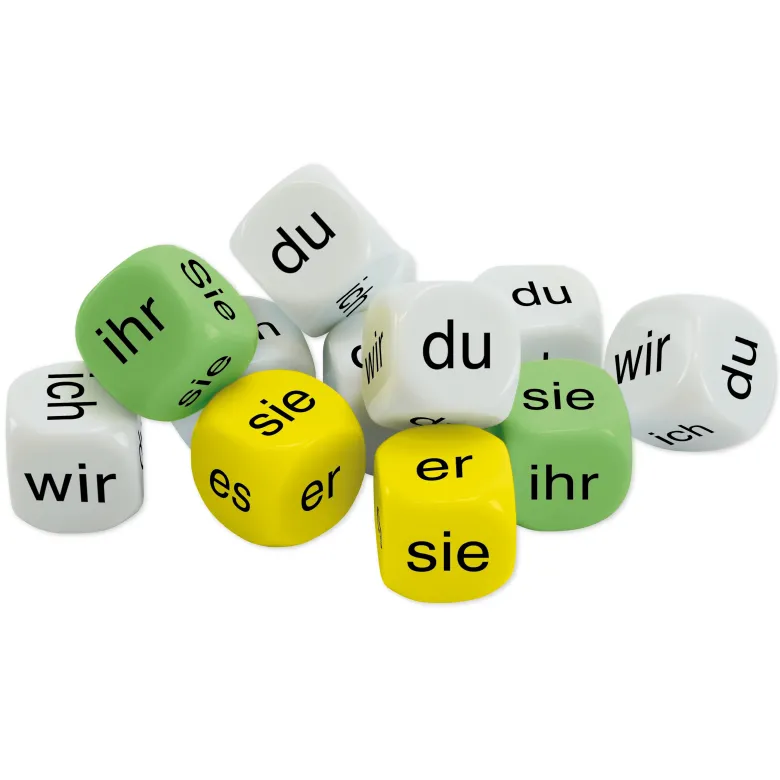 Würfel-Set "ich - wir - du" 12-tlg., 20 mm in Box