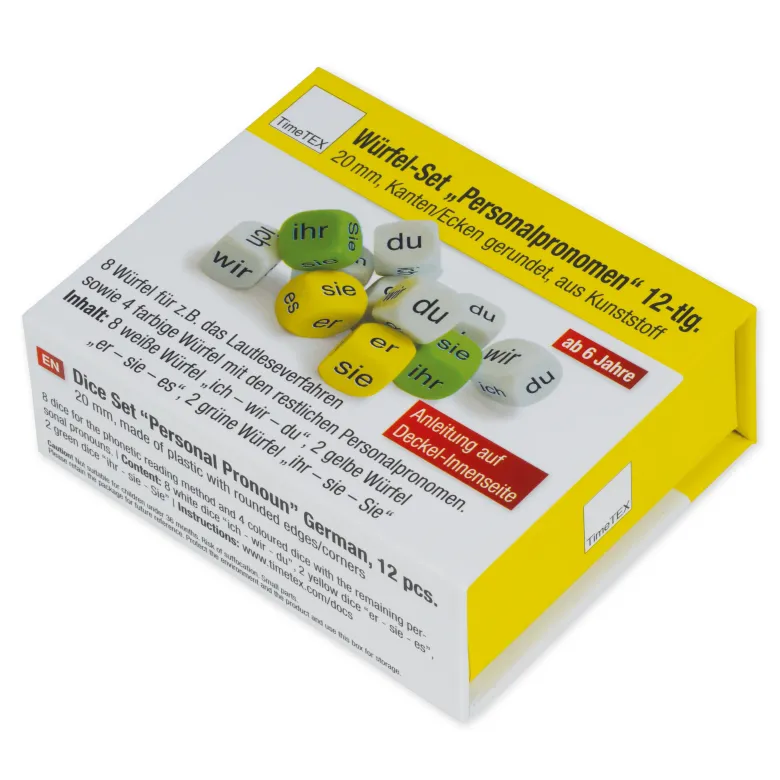 Würfel-Set "ich - wir - du" 12-tlg., 20 mm in Box