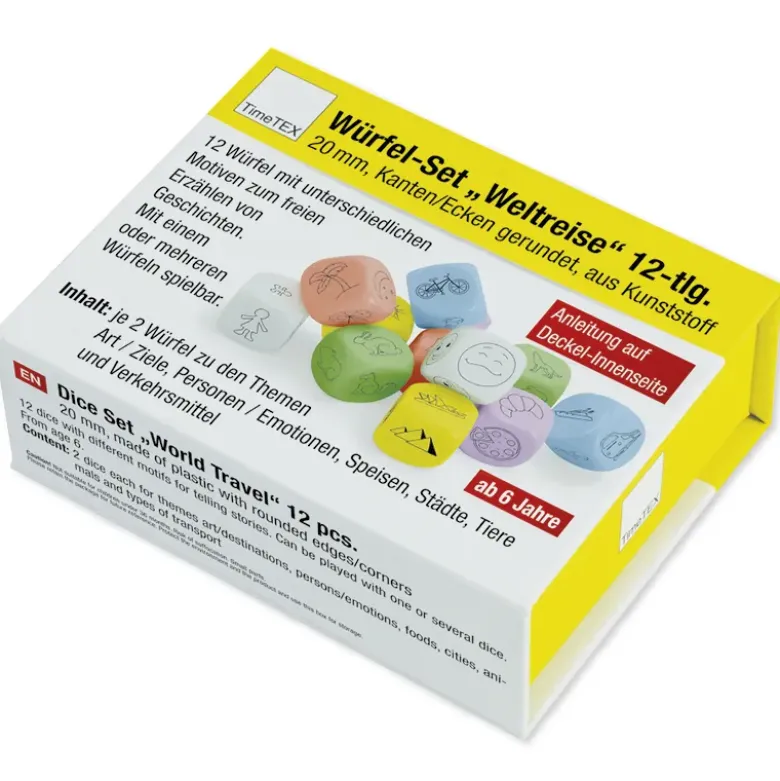 Würfel-Set "Weltreise", 12-tlg., 20 mm in Box