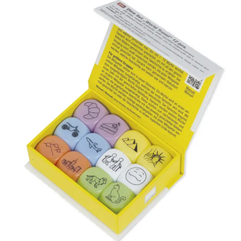 Würfel-Set "Weltreise", 12-tlg., 20 mm in Box