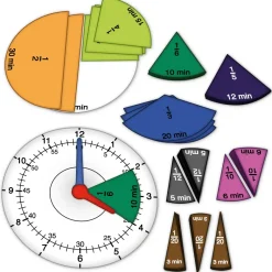 Zeit- und Bruchrechen-Uhr magnetisch, 67-tlg.