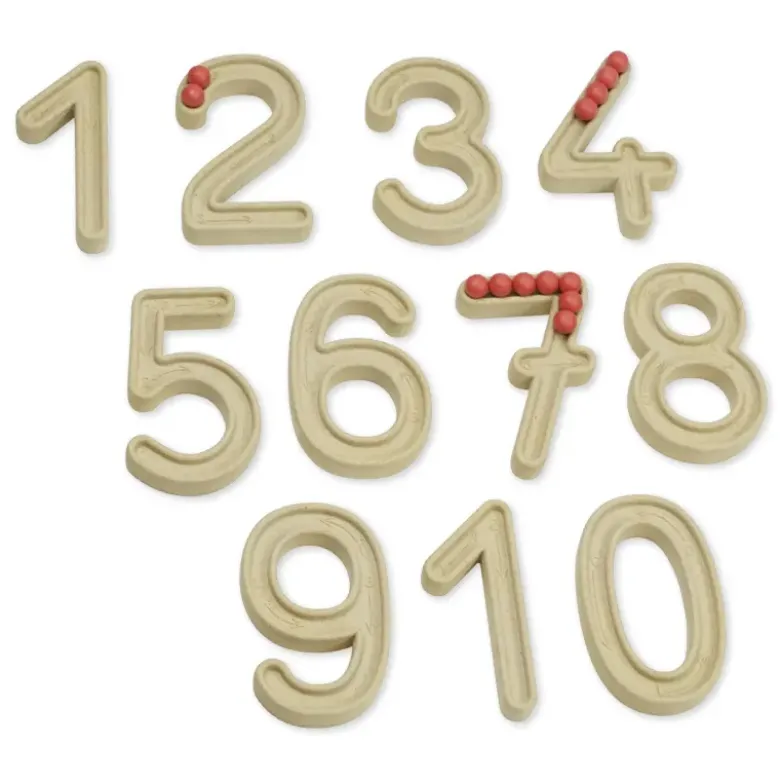 Ziffernsatz 1-10, 7 cm, mit Nut und Kugeln